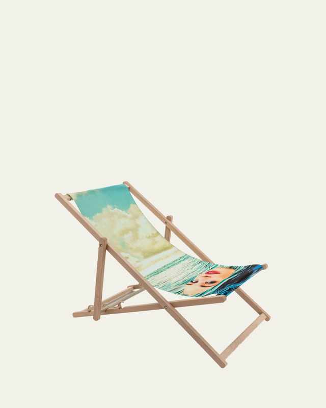 x TOILETPAPER Magazine Girl in the Sea Indoor/Outdoor Folding Deck Chair